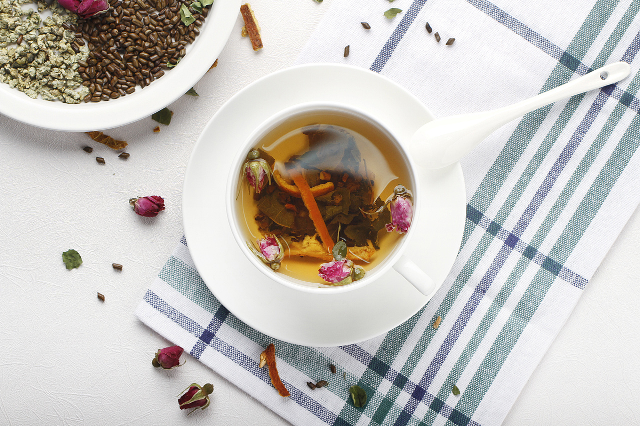 玫瑰荷叶茶拍摄(花茶组合系列)