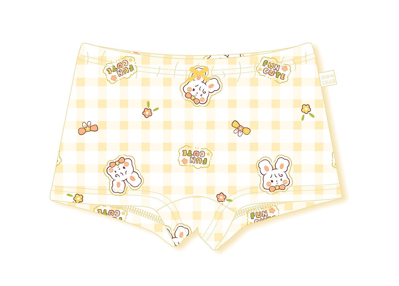 女童内裤 - 卡通图案 -花朵兔园