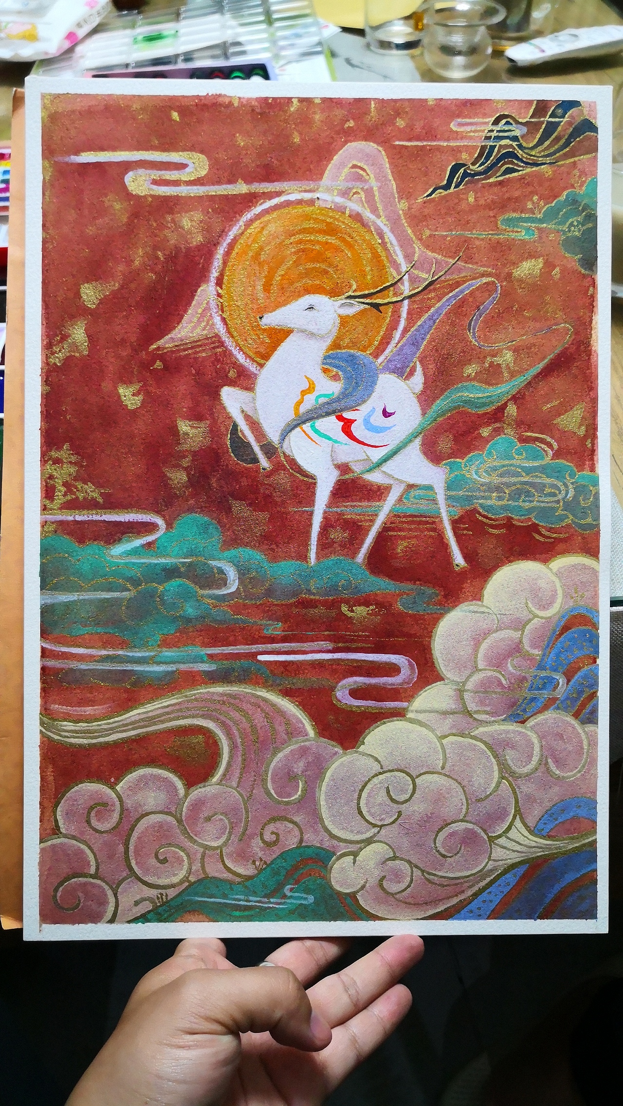 《九色鹿》|纯艺术|绘画|土老师的土画匠_原创作品-站酷zcool