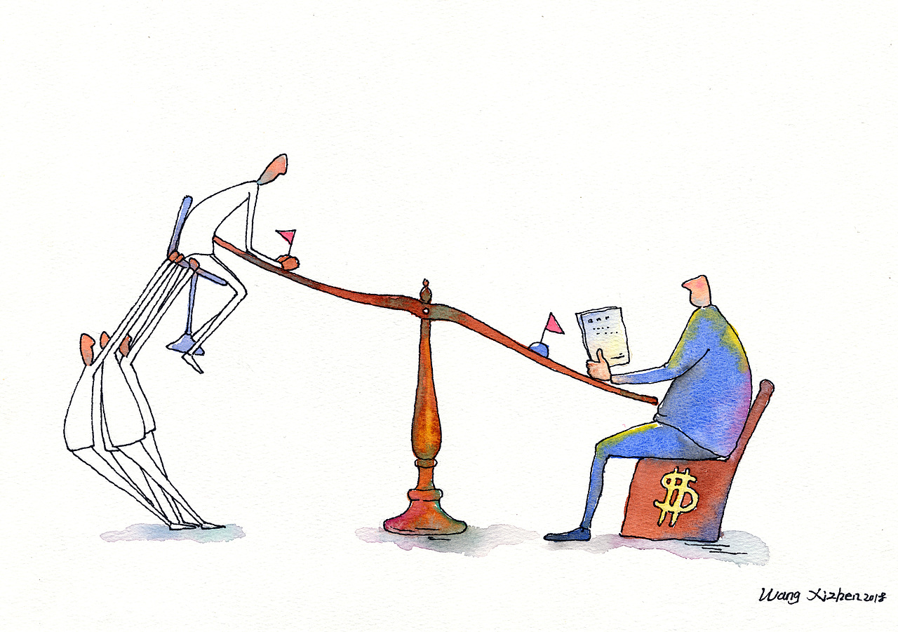 幽默漫画 讽刺幽默漫画 传统漫画作品 大叔漫画王西振