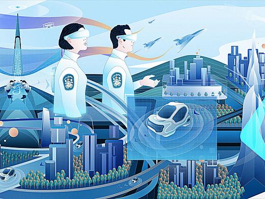 珠海交警支队文宣插画
