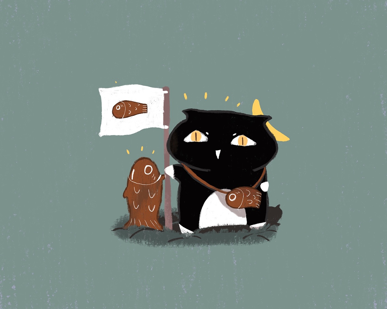 黑猫小gua和烧鱼派（图ZMjY3NzczNzgw） - 商业插画 - 站酷设计师小小gua原创素材 - 站酷ZCOOL