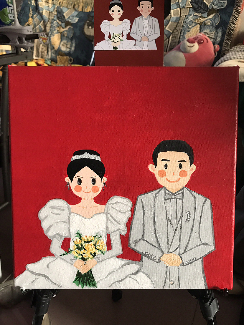 丙烯画婚纱照（图ZMzI3NzE5NzA4） - 绘画 - 站酷设计师咩蛙原创素材 - 站酷ZCOOL