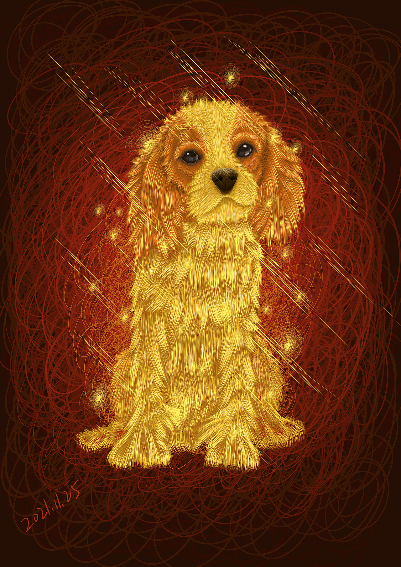 线圈插画练习《提灯夜猫》《宿命的对决》《小猎犬》