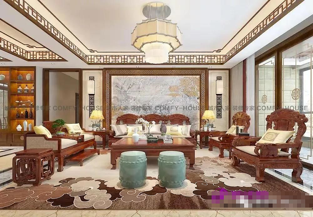 公园一号 200㎡ 新中式案例赏析（图ZMTg0NjA2Mjg4） - 其他 - 站酷设计师城市人家1231原创素材 - 站酷ZCOOL