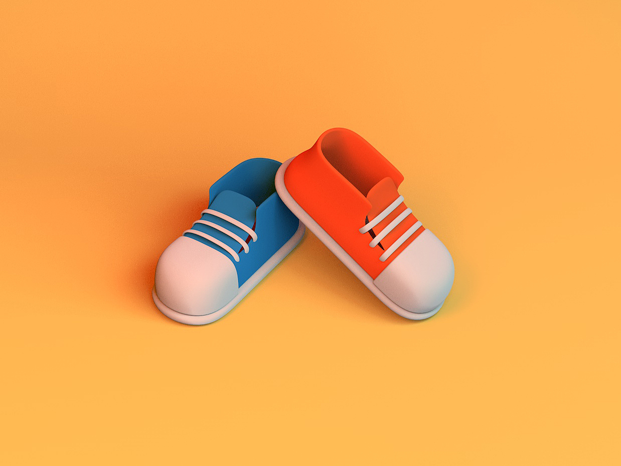 C4D卡通鞋子练习