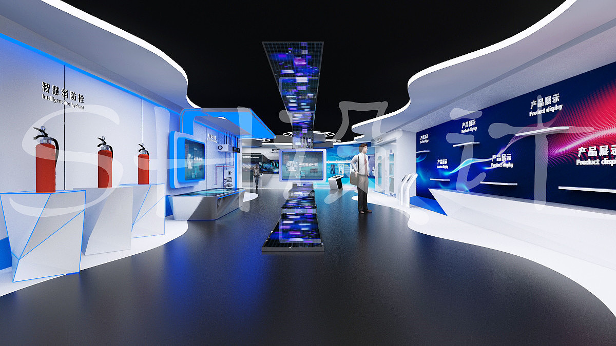 中科冠消防科技展厅效果图设计
