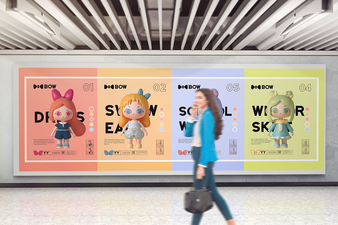 蝴蝶结女孩 | BOW GIRL |原创IP设计（图ZMjc0NjA0ODQ0） - IP形象 - 站酷设计师兔小颖原创素材 - 站酷ZCOOL