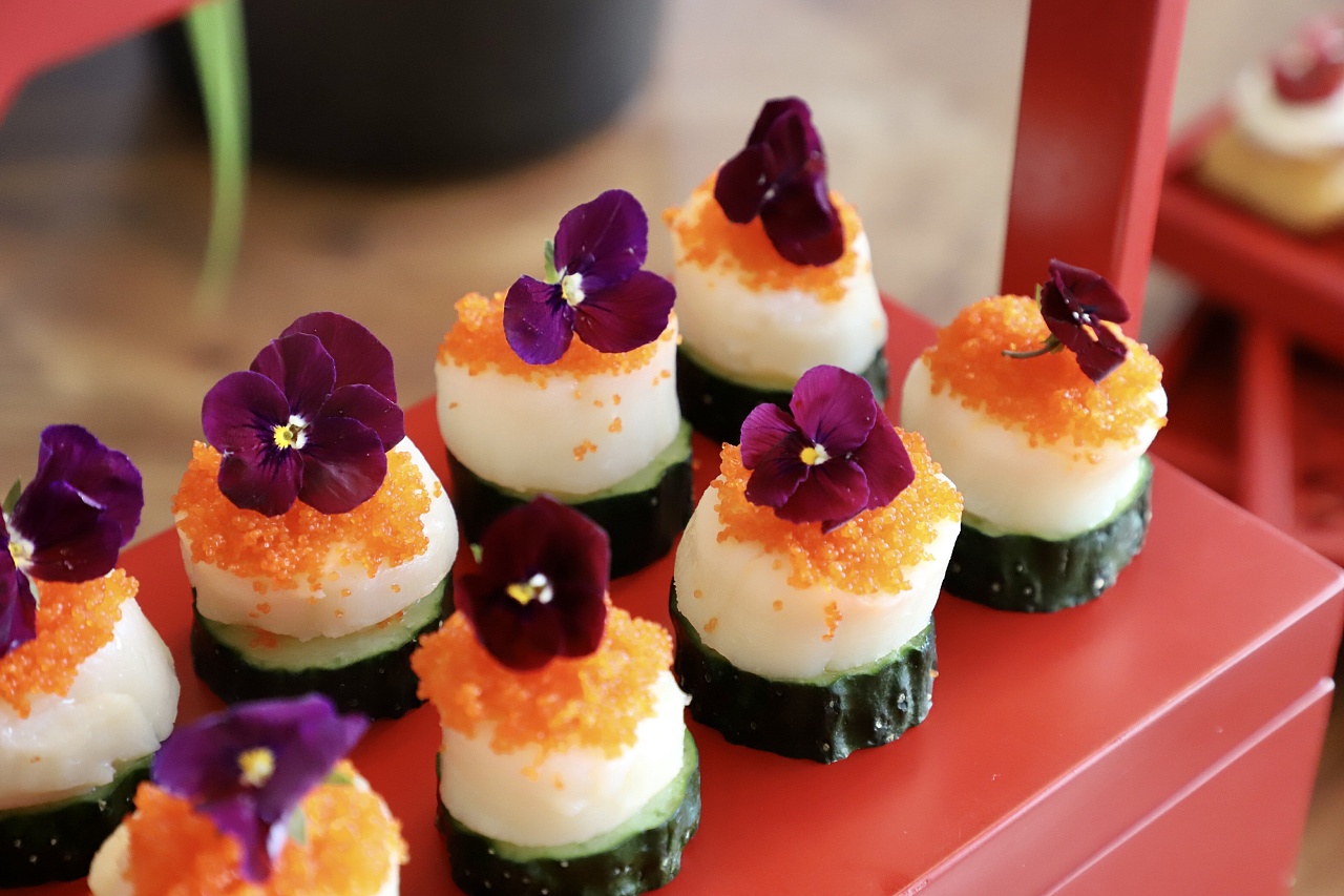 新中式红色系下午茶会议茶歇