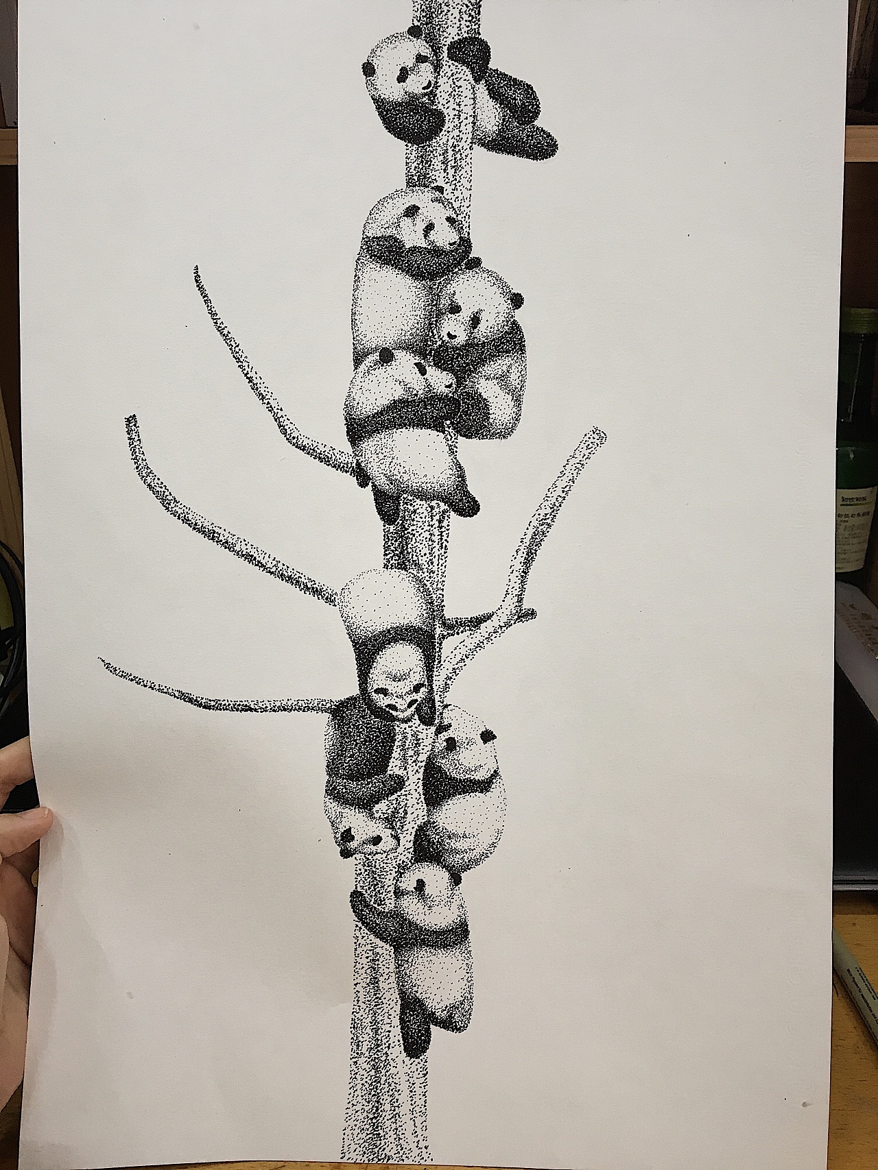 点画熊猫|纯艺术|绘画|emchel - 原创作品 - 站酷 (zcool)