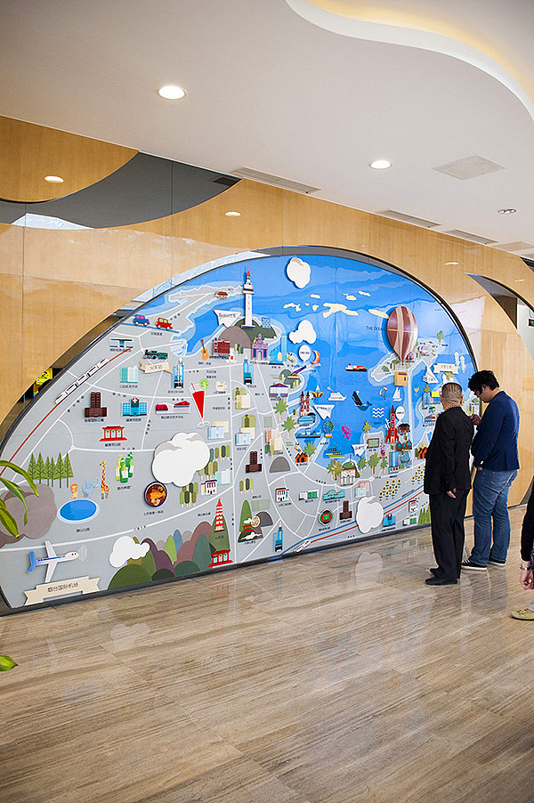 手绘地图烟台30版沙盘模型