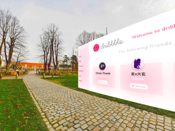Dribbble自己设计的VR界面原型展示