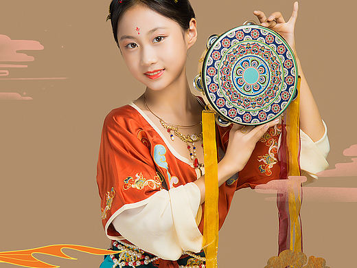 敦煌飞天女神亲子写真