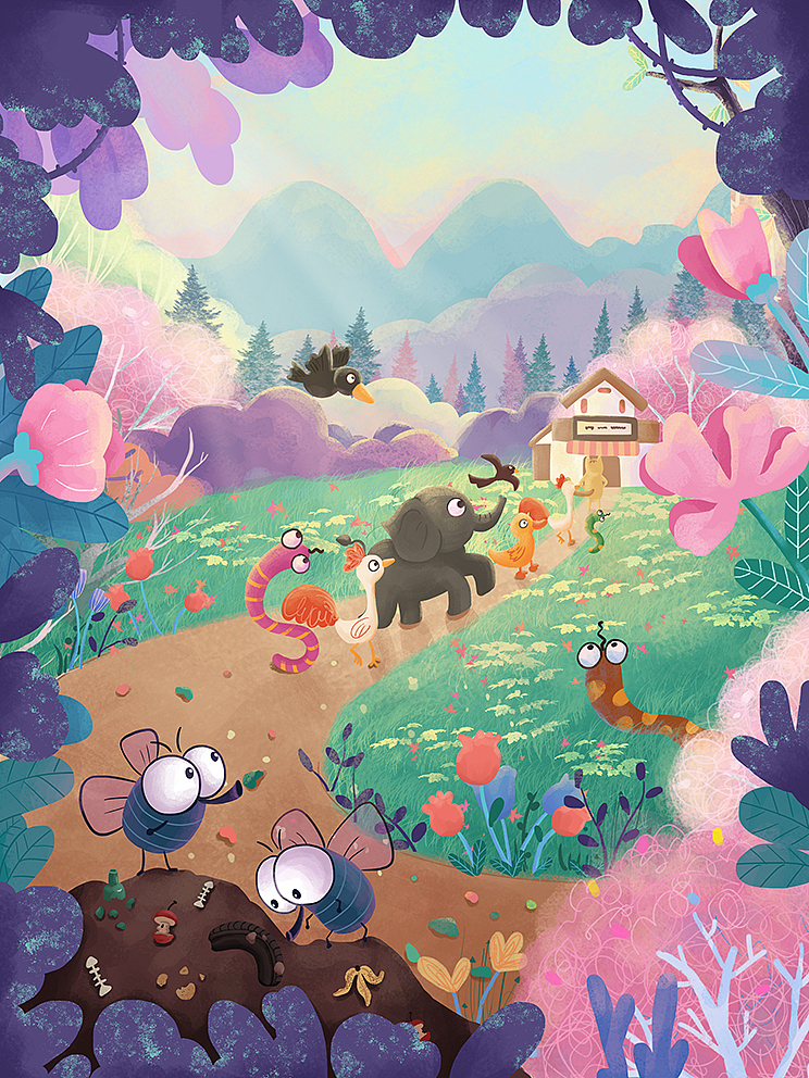 动物澡堂（图ZMTkzOTE1MDY0） - 绘本 - 站酷设计师小花椒呀原创素材 - 站酷ZCOOL