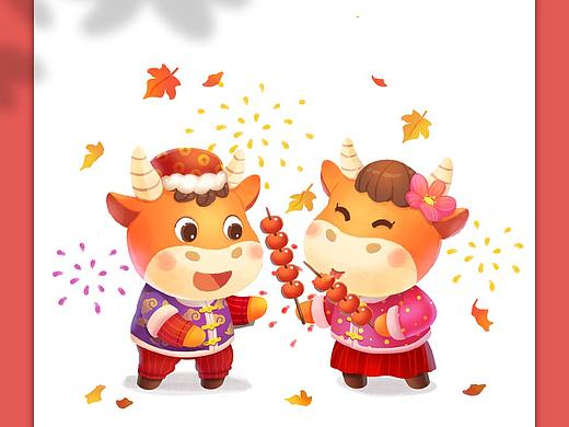 牛年新年插画