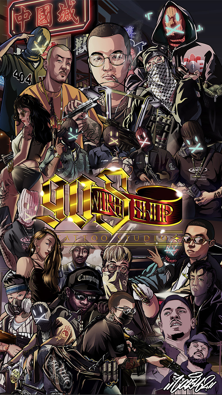 原创gta匪帮人物插画