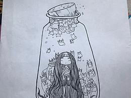 马克笔临摹插画作品