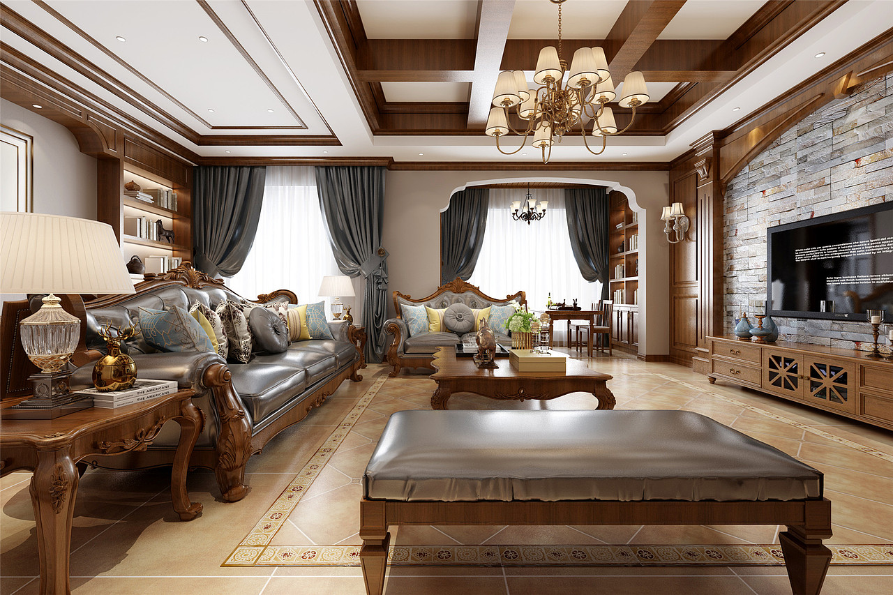 不同色调美式客餐厅表现