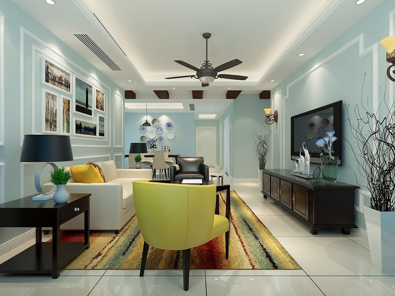 鸿舜御峰小美式风格（图ZODU0NzE4OTY=） - 家装设计 - 站酷设计师室内设计师肖荣原创素材 - 站酷ZCOOL