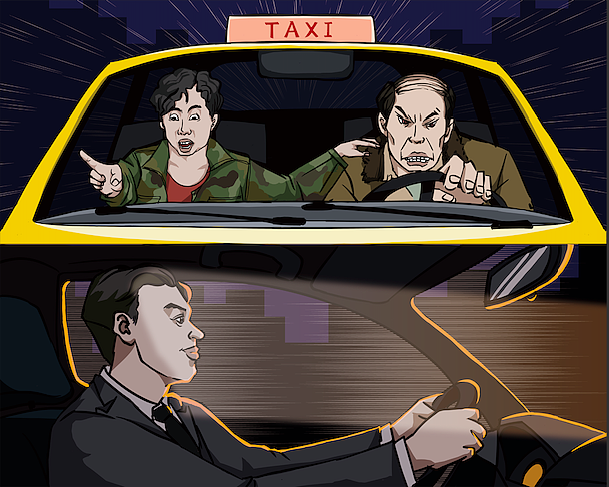 【商稿】喜剧悬疑舞台剧《低智商犯罪》舞美道具插画