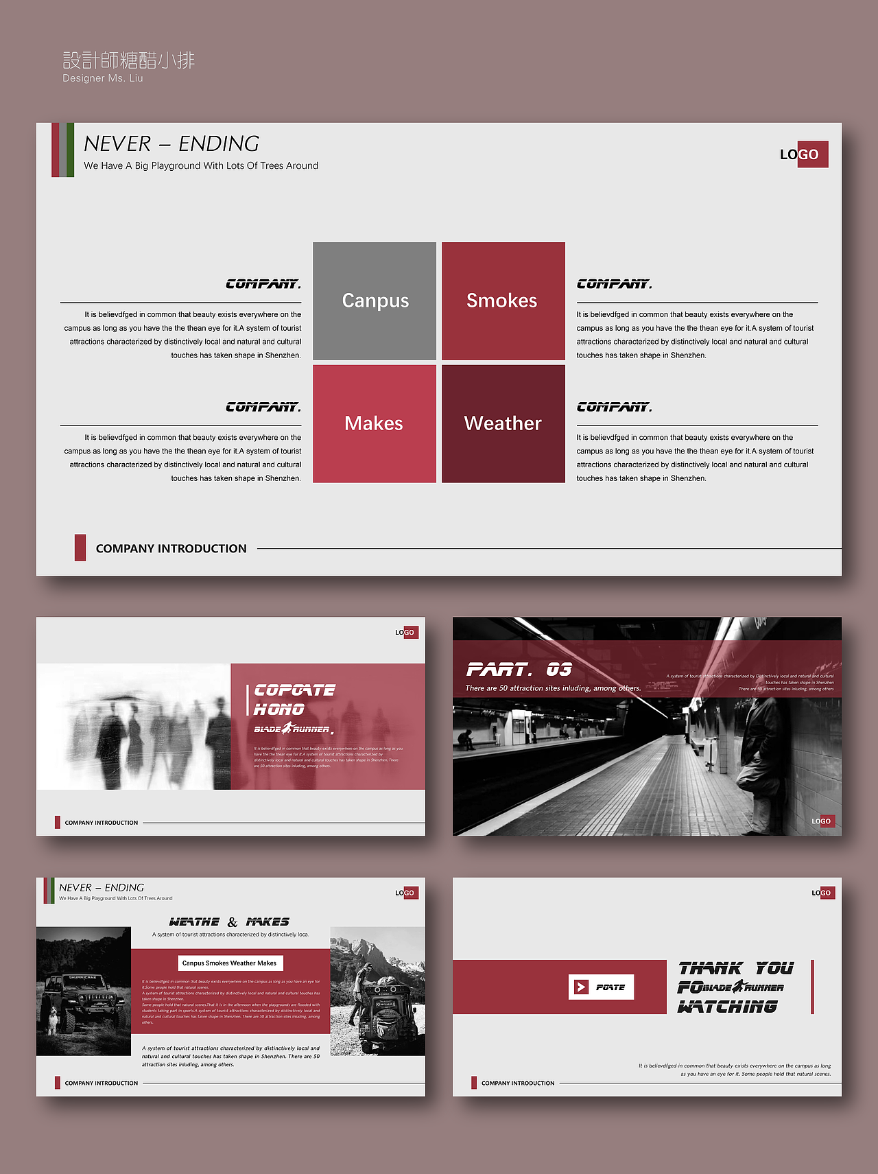 PPT设计-红白灰系毕业答辩模版