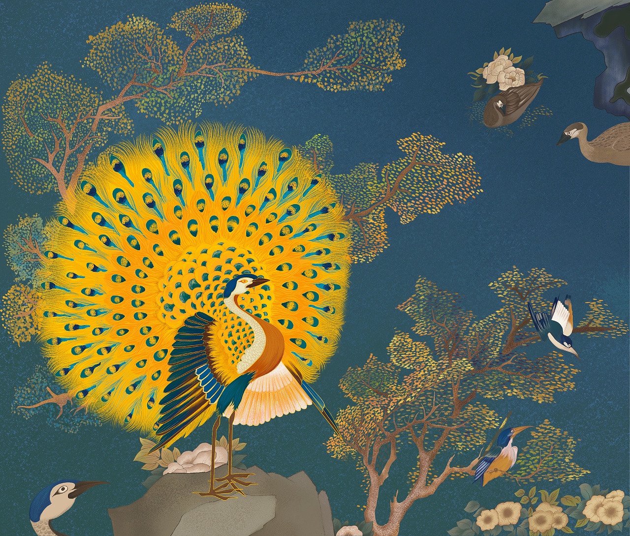 孔雀|插画|商业插画|芝士杠糖丸 - 原创作品 - 站酷 (zcool)