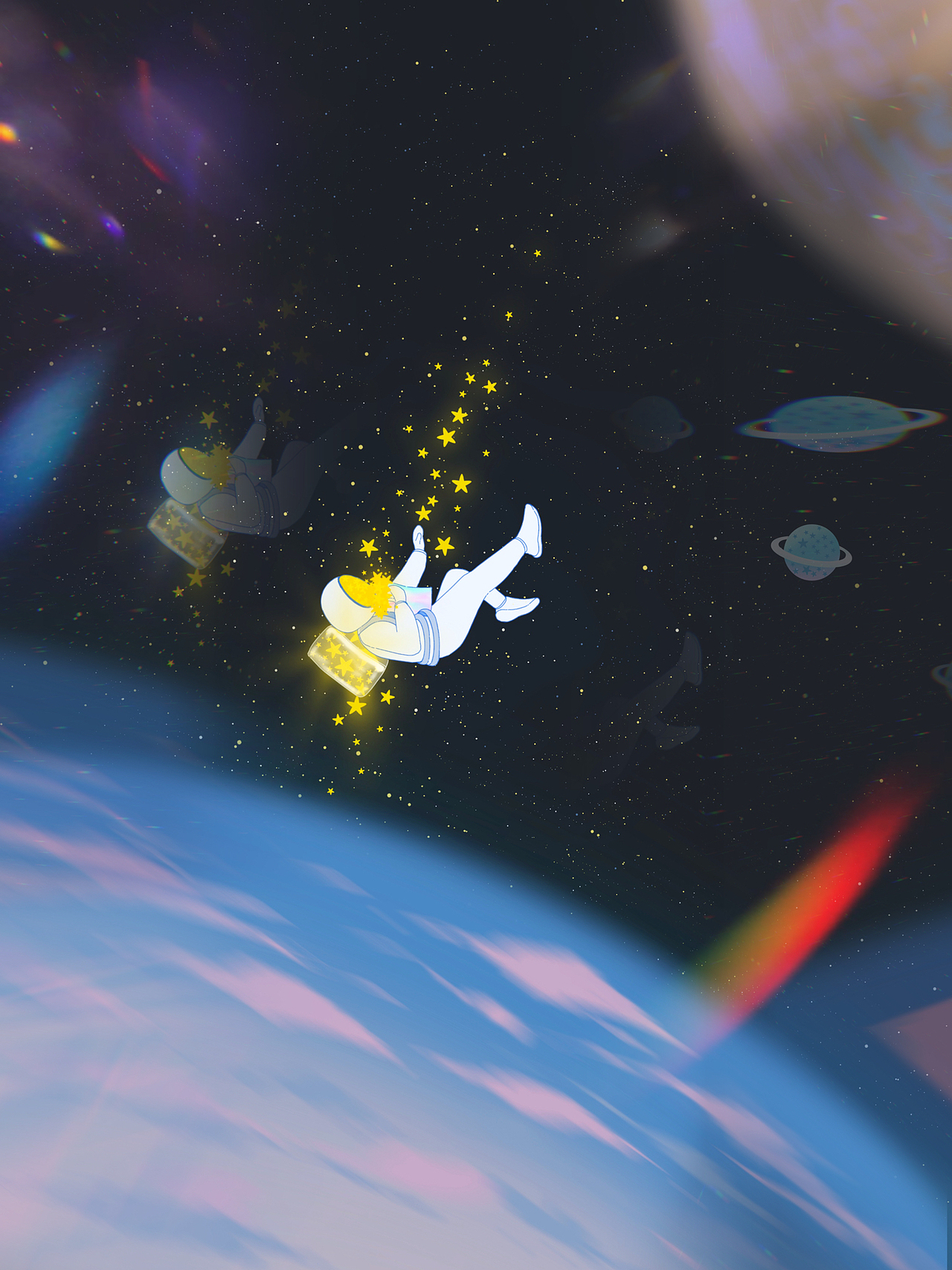 《宇宙迷途》系列插画（图ZMjU0Njc3Mzg4） - 商业插画 - 站酷设计师芪栱子原创素材 - 站酷ZCOOL
