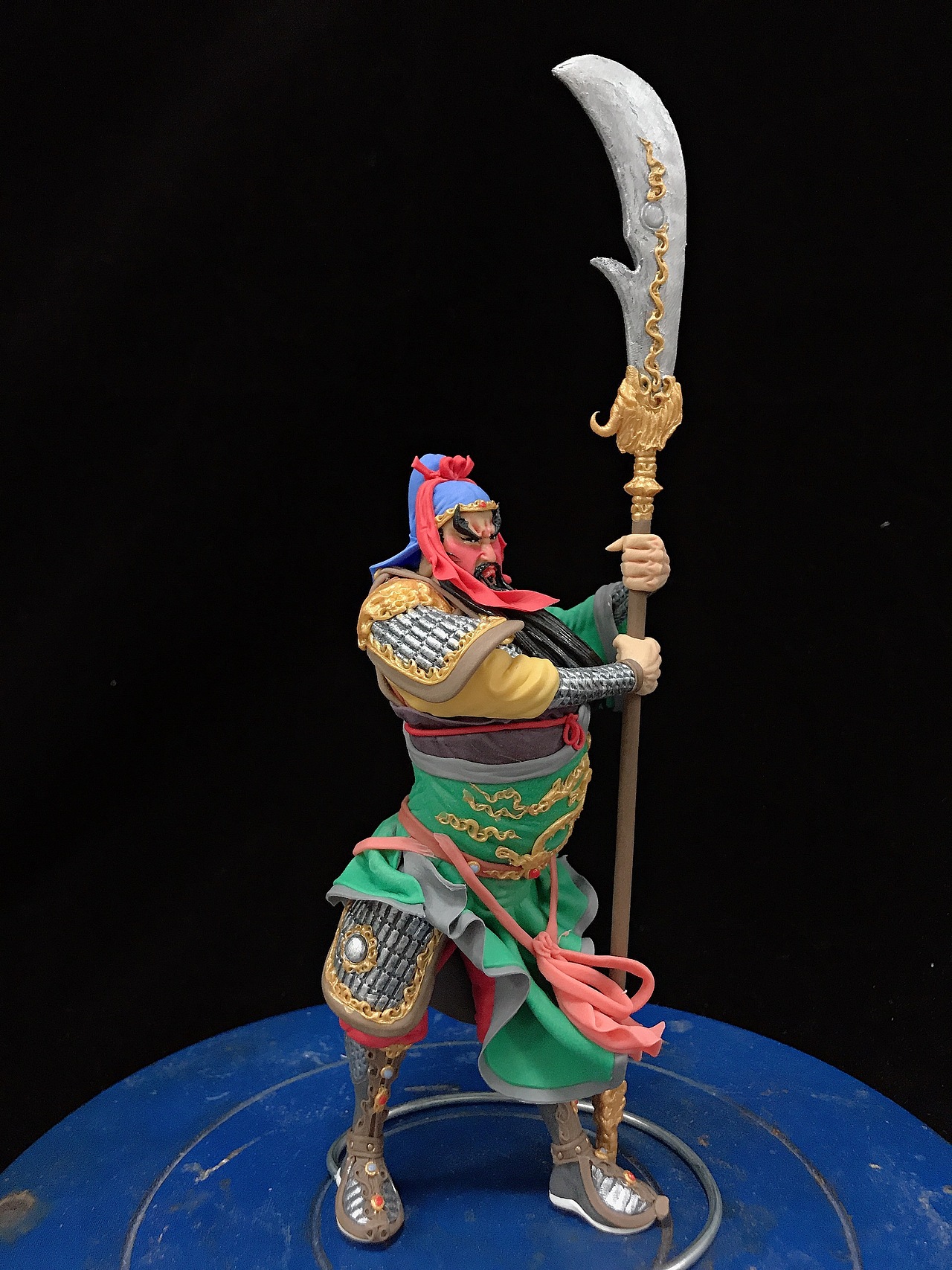 康健面塑作品《关云长》