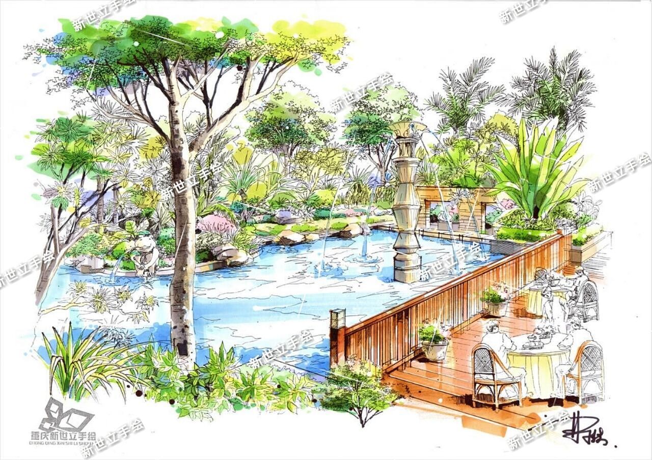 分享收藏景观线稿最重庆建筑手绘线稿创作时间2018/05/13收录收藏夹