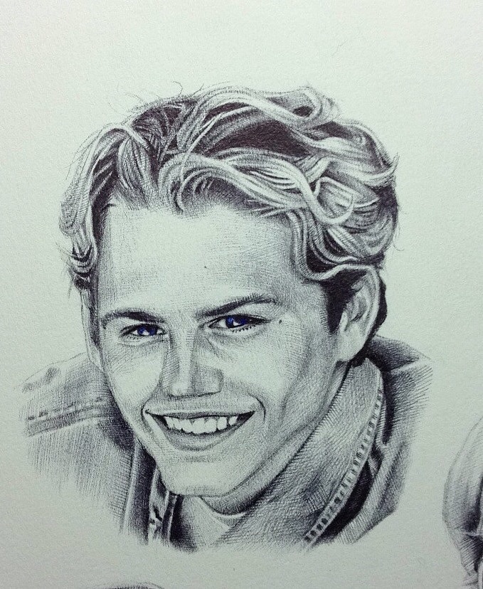 圆珠笔手绘 保罗沃克（图ZMTU0NDM5NDE2） - 绘画 - 站酷设计师芋头Prime原创素材 - 站酷ZCOOL