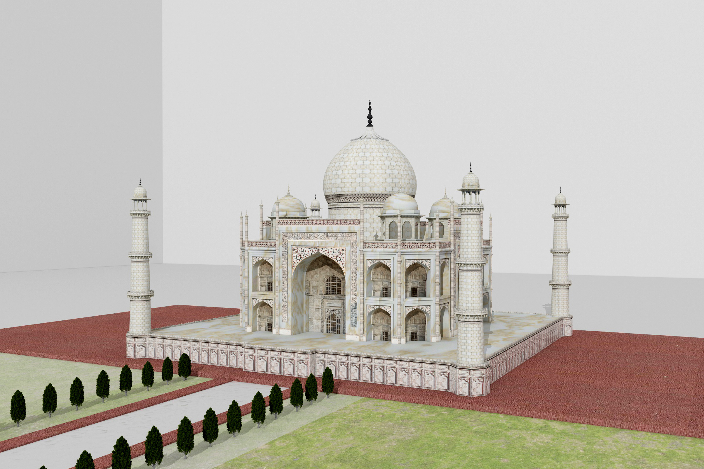 印度泰姬陵三维建模渲染(cinema 4d vray)