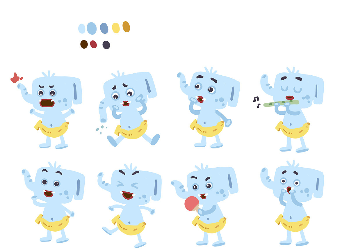 儿童插画 | 香蕉小象形象设计