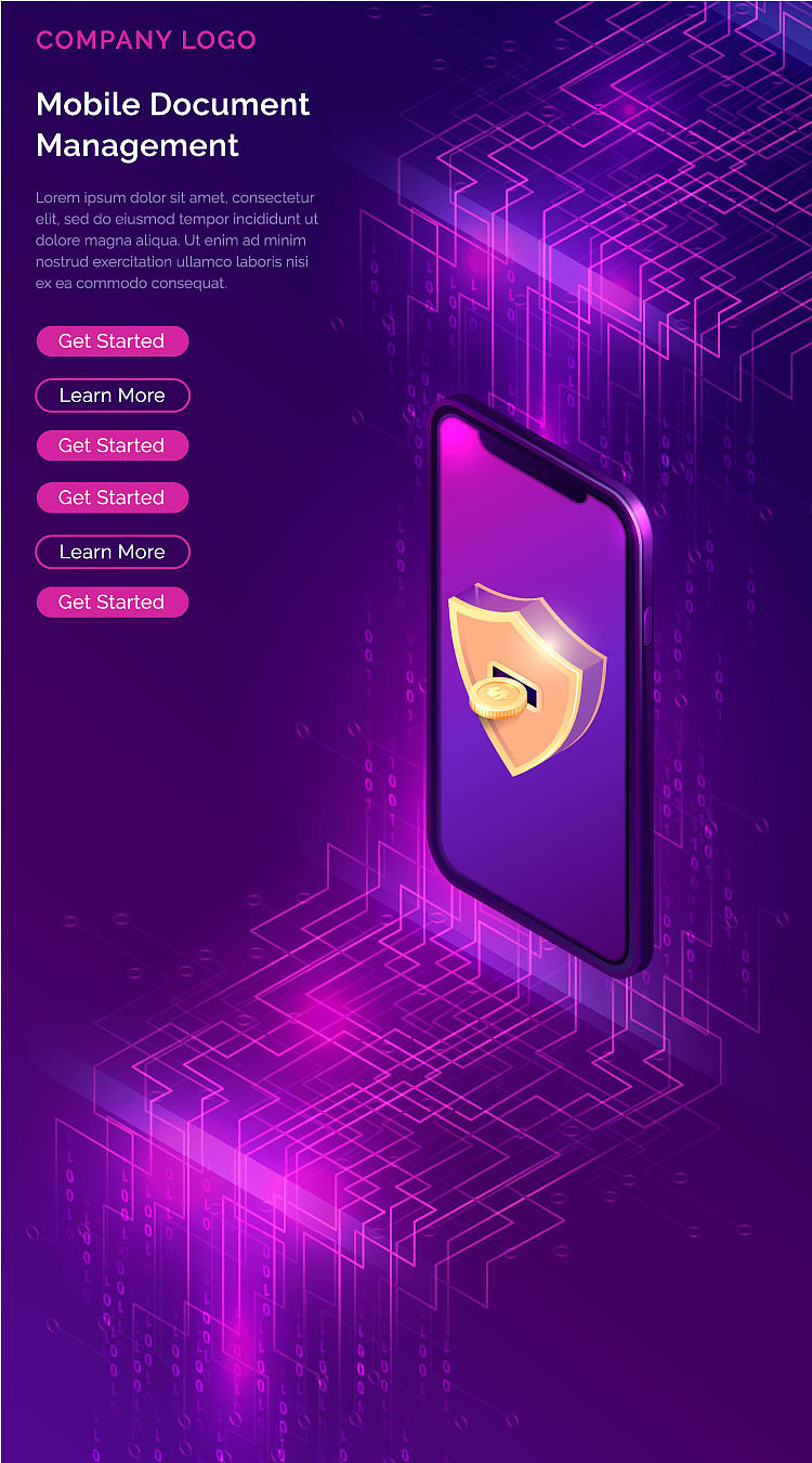 2.5D互联网金融理财数据通讯信息科技AI插画海报设计