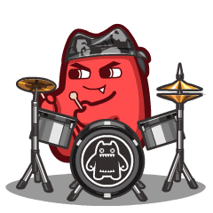 c63【魔鬼猫表情-架子鼓】#全身 动态 音乐 乐队 耍酷 潮酷 鼓棒 ip