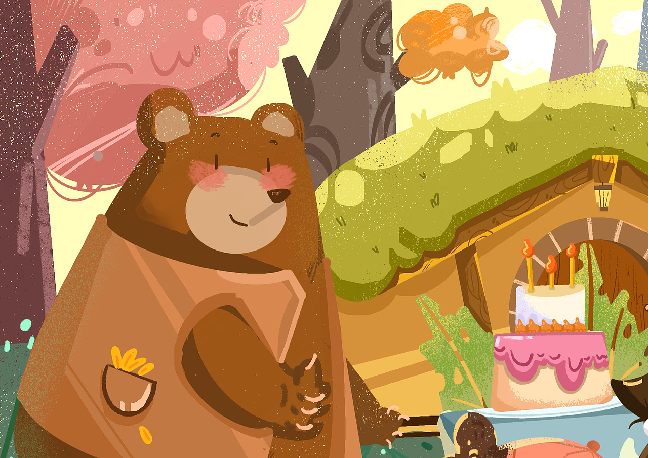 过生日之儿童插画