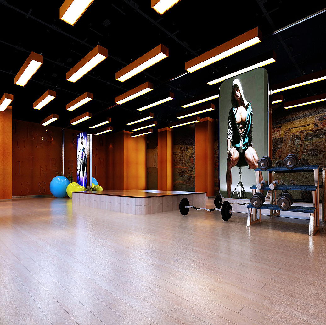 石家庄2400平健身房装修设计效果图展示|空间|家装设计|室内设计师王杰 - 原创作品 - 站酷 (ZCOOL)