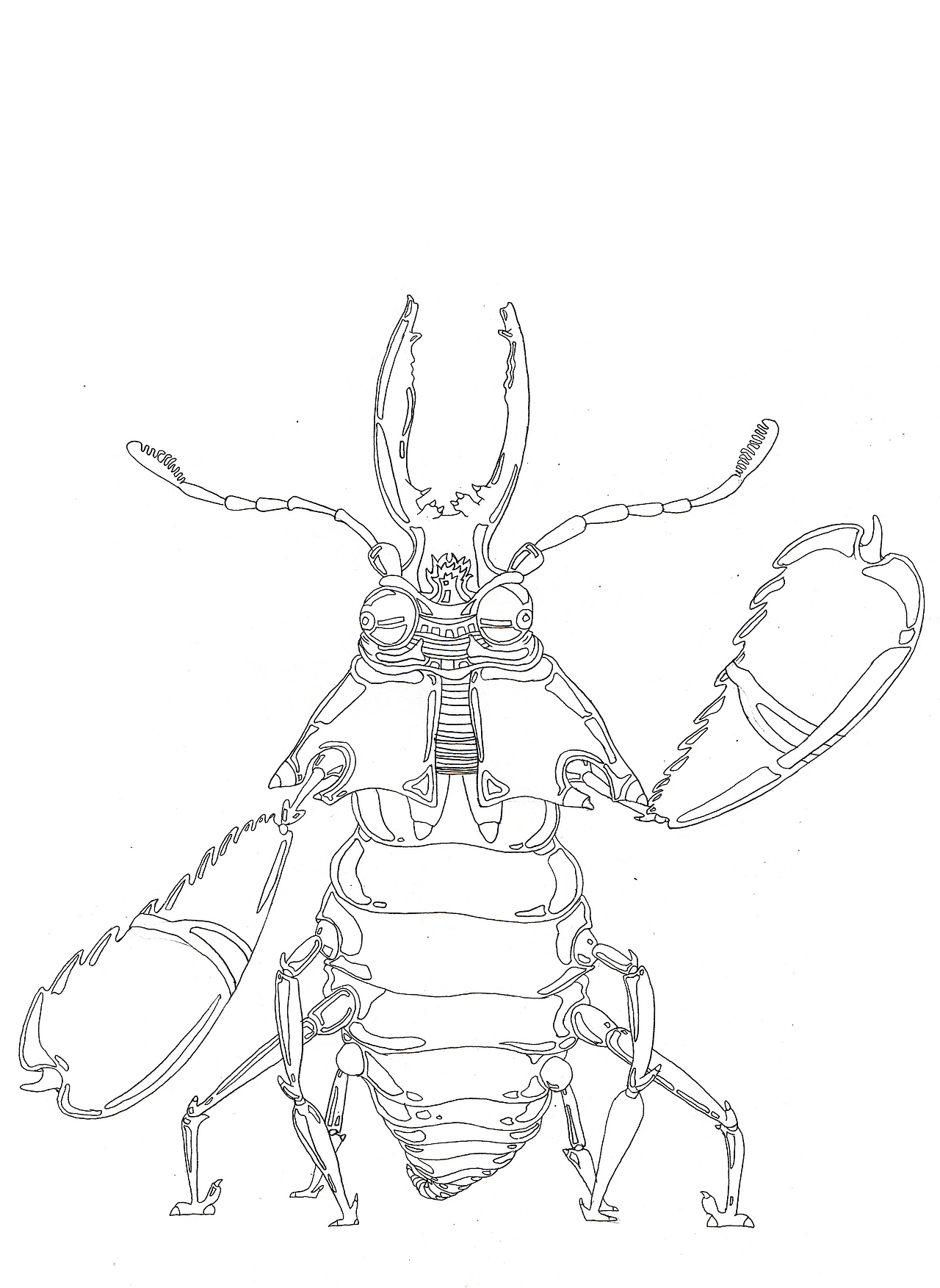 虫子人的铅笔线稿