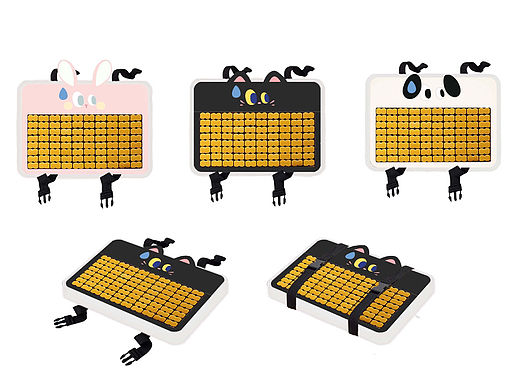 大眼仔流汗系列竹席学生坐垫