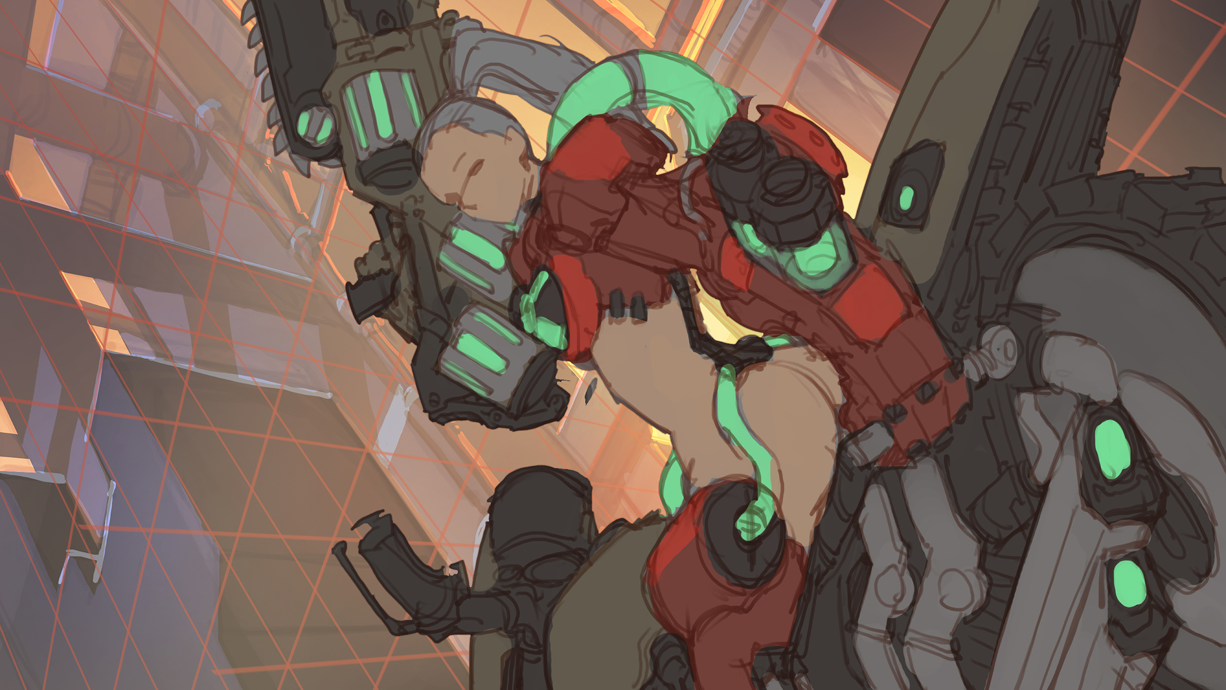 机甲女骑士[附作画过程]