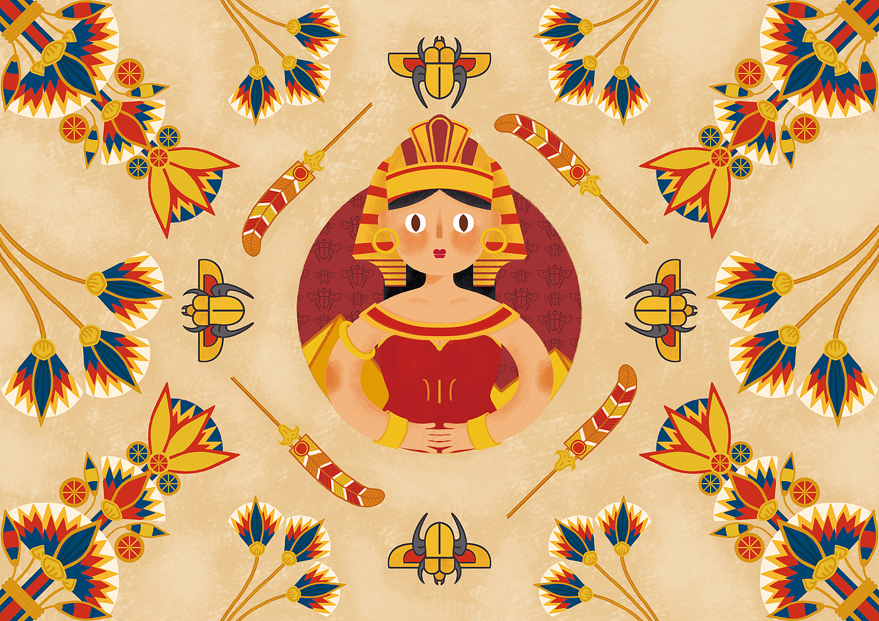 包装插画-埃及艳后系列