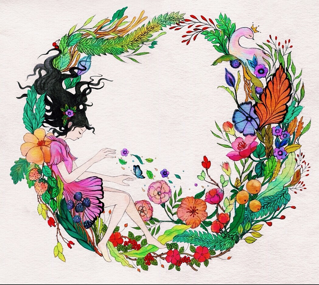 花仙女孩（图ZMjMzODEzOTI=） - 商业插画 - 站酷设计师Fly_GAFA原创素材 - 站酷ZCOOL
