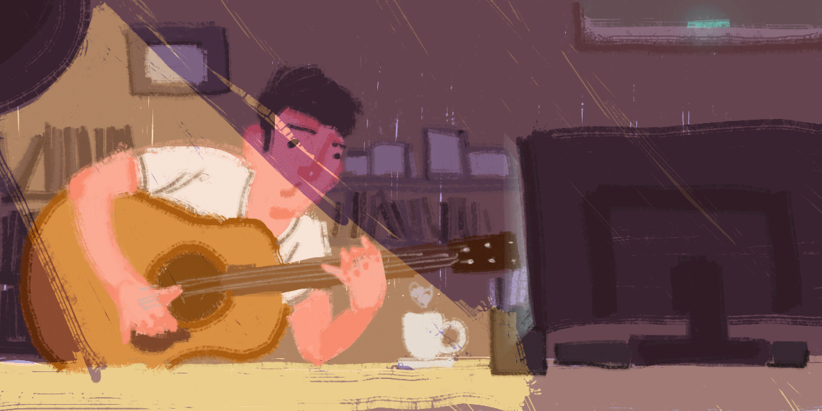 Guitar Player(Gif)（图ZNDkxNTc1MDQ=） - 艺术插画 - 站酷设计师SeanChaika骐旭原创素材 - 站酷ZCOOL