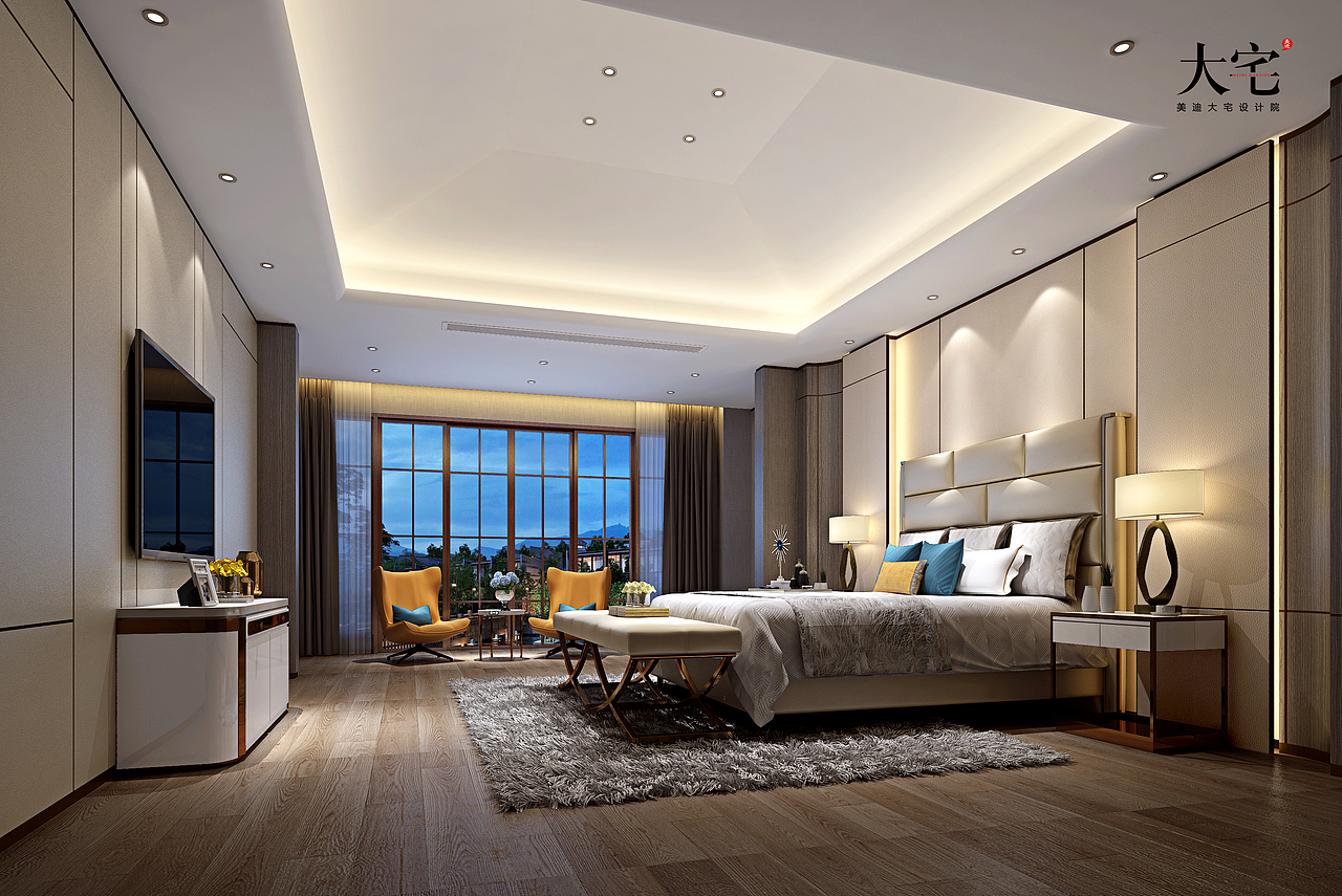 次卧的整体设计风格是温婉舒适的感觉