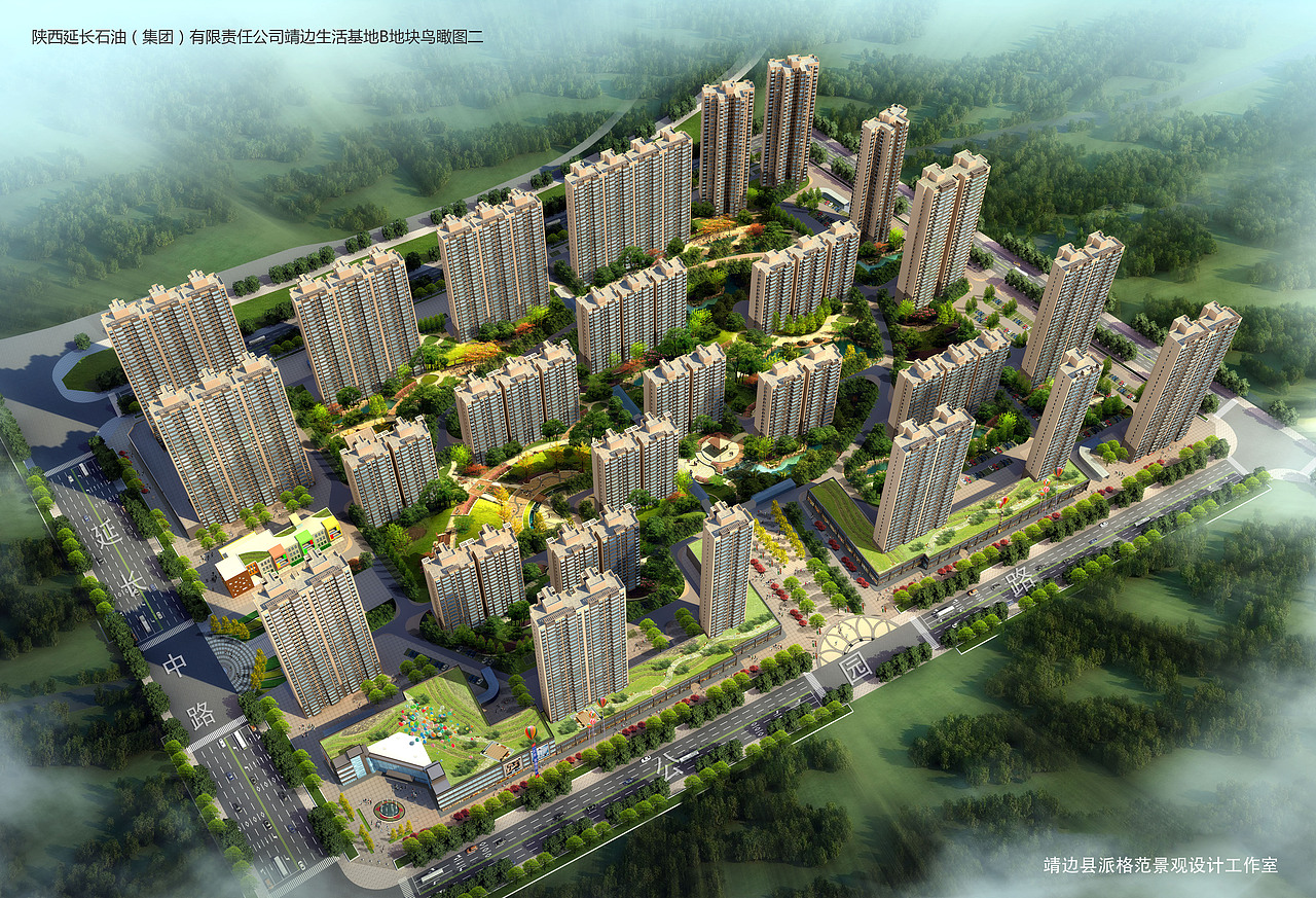 靖边建筑效果图（图ZMjk4NTAxODE2） - 建筑/空间 - 站酷设计师陕北F先森原创素材 - 站酷ZCOOL