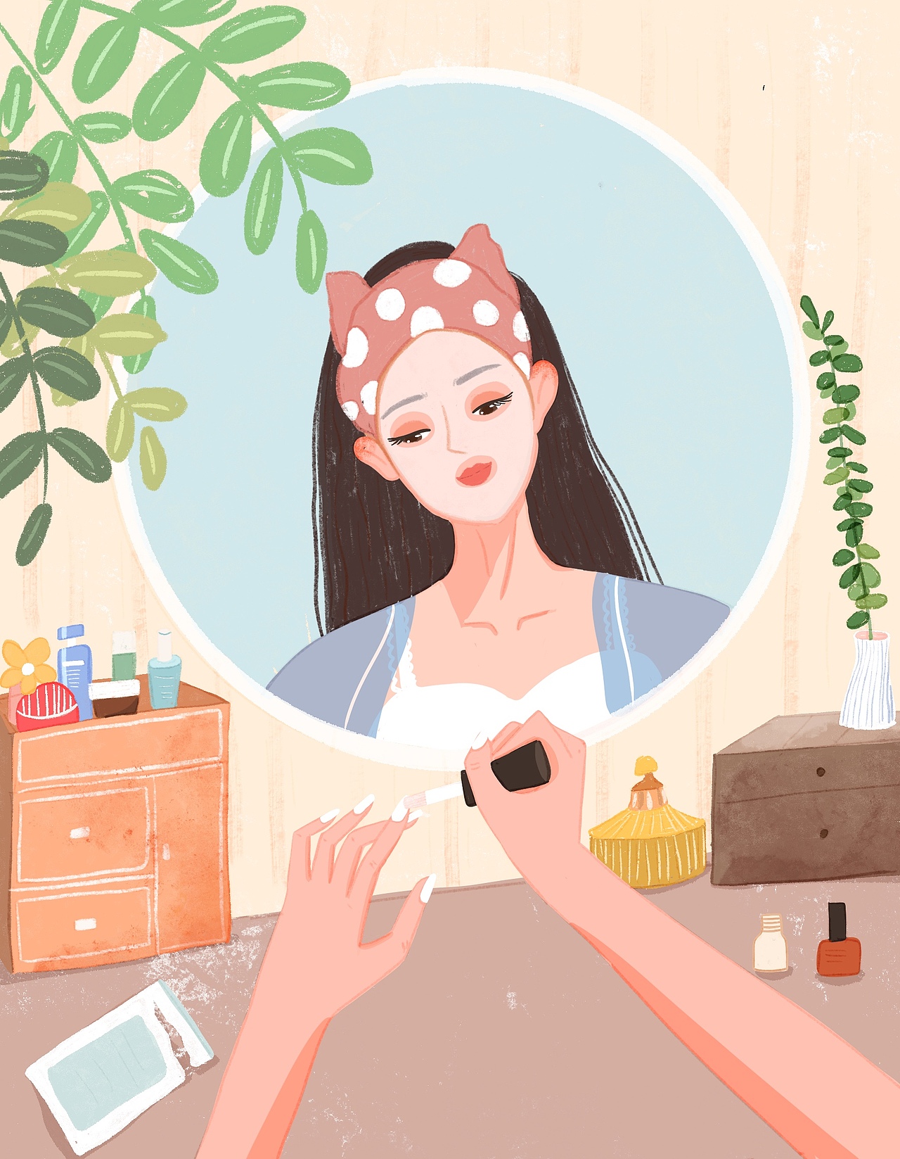 悦指间美甲插画合集|插画|商业插画|momoandlele_原创作品-站酷zcool