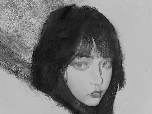 素描女头像