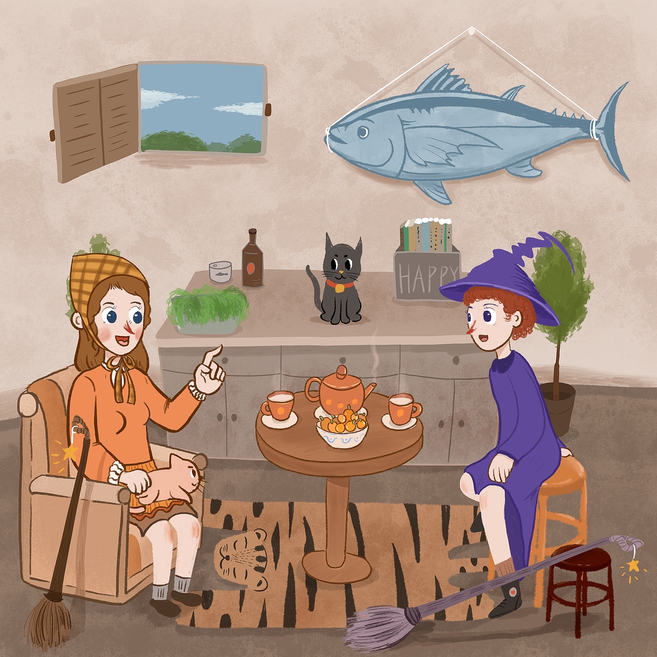 手绘原创儿童插画绘本