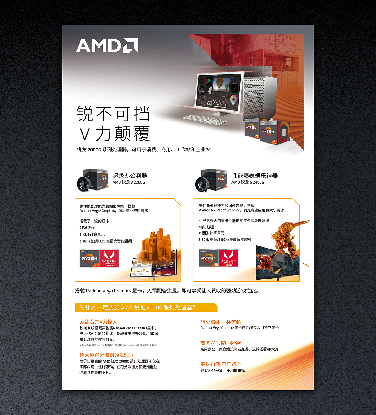 amd锐龙3系列产品海报设计