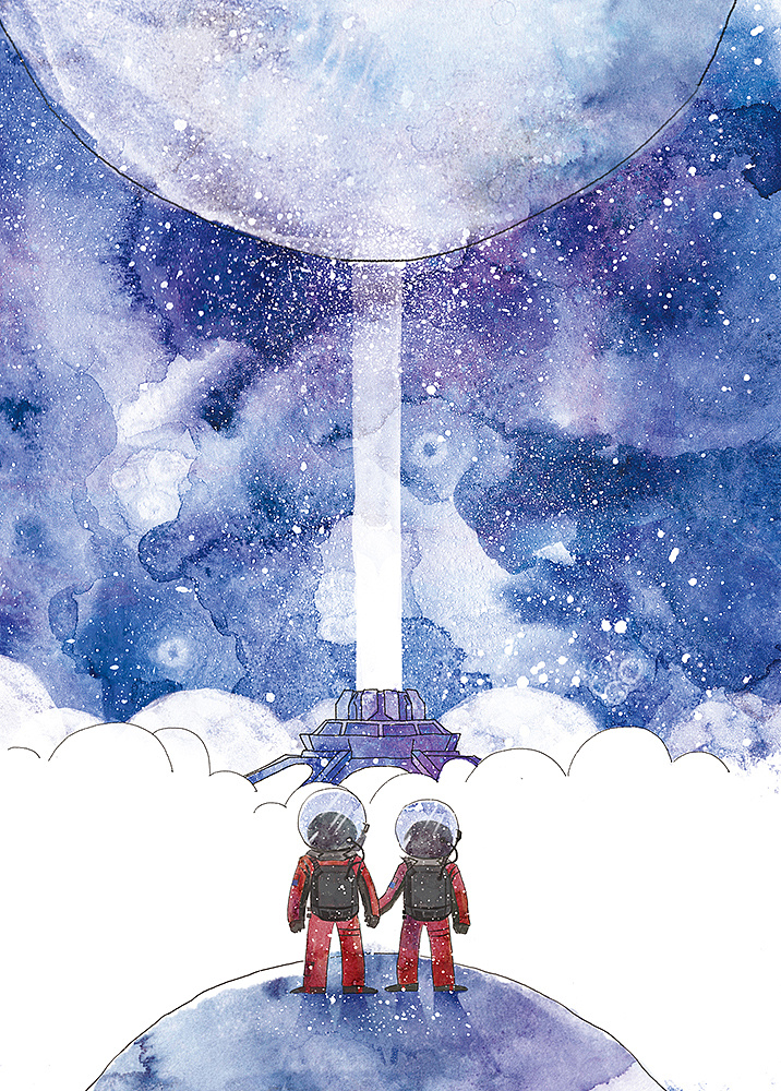 水彩插画 场景 星空 航天|插画|商业插画|道森dawson - 原创作品