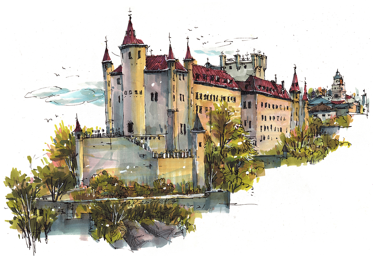 马克笔 风景速写(3)